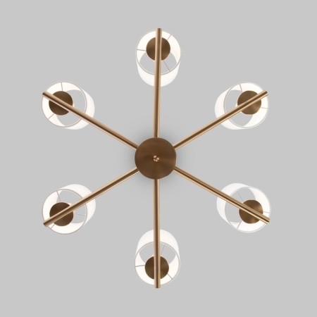 Ceiling Lamp Eurosvet Caprera 60146/6, E14, 6x40W, 670x670 mm, brass color-2