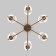 Ceiling Lamp Eurosvet Caprera 60146/6, E14, 6x40W, 670x670 mm, brass color