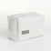 Cosmetic bag at the lightning textura, white color