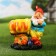Figure Kashpo "Dwarf with pumpkin" 17x24x28cm