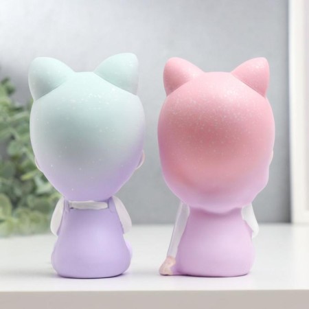 Polystone souvenir "Baby/Baby-cat heavenly with long legs" set 2 pcs 19x6.5 cm-3