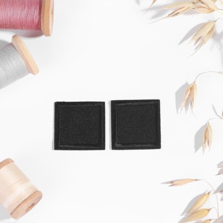 Clothing patch "Square", 2.6 × 2.6 cm, heat -mileyle, black color-1