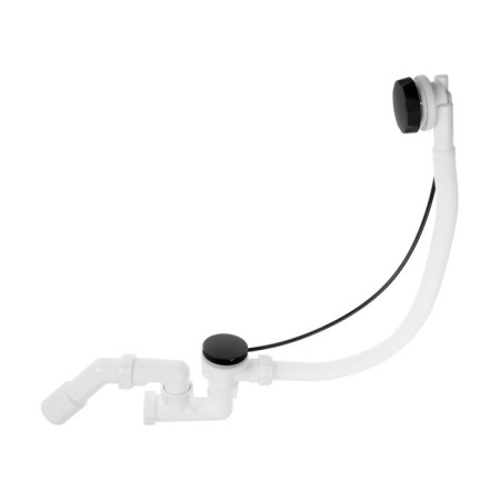 Siphon for the bathtub "Ani Plast" EM321BL, 520 mm, adjustable, semi -automatic, handle metal, black