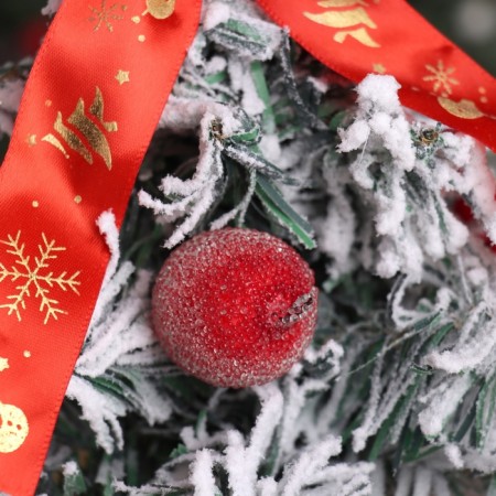Christmas tree decor "Festival, in a pot" bow apples, 22 cm-1