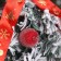 Christmas tree decor "Festival, in a pot" bow apples, 22 cm