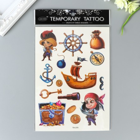 Tattoo on the body color "Pirates" 21x15 cm