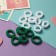 Hair elastic band "Mahrushka Sport" (set 100 pcs) 2 cm, white-green