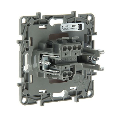Switch Legrand Etika 672201, 10 A, 1 key, hidden, white-1