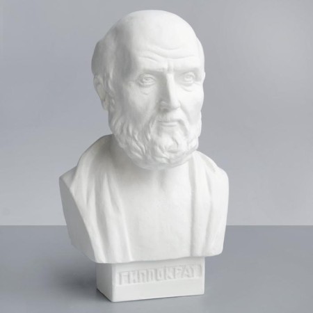 Gypsum figure famous people: a bust of Hippocrates, 12 x 10 x 20 cm
