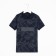 Polo T-shirt for a boy, dark blue color/print mix, height 134 cm