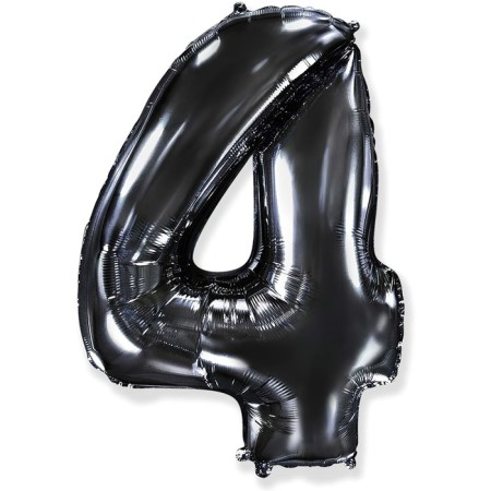 Foil ball 40 “number 4”, black, Black