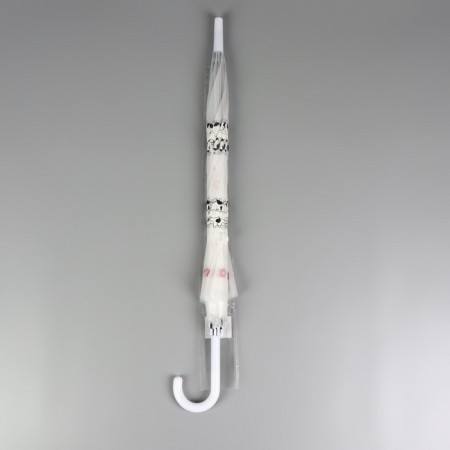 Umbrella - semi -automatic “cows” cane, 8 spokes, r = 45/54 cm, d = 108 cm, the color is transparent/white-3