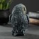 Figure "Owl on the hemp" gray-blue 10x9x14.5cm