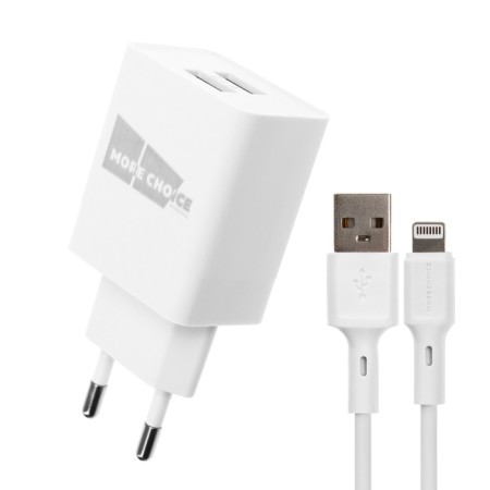 Network charger More Choice NC24I, 2.1A, Lightning cable, white-2