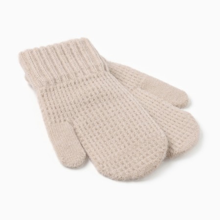 Baby mittens minku, beige color, 18 cm