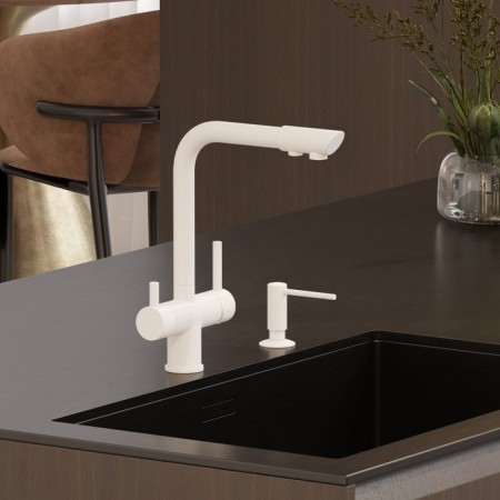Kitchen mixer Wasserkraft A8357, double -leaf, with access to drinking, white-8