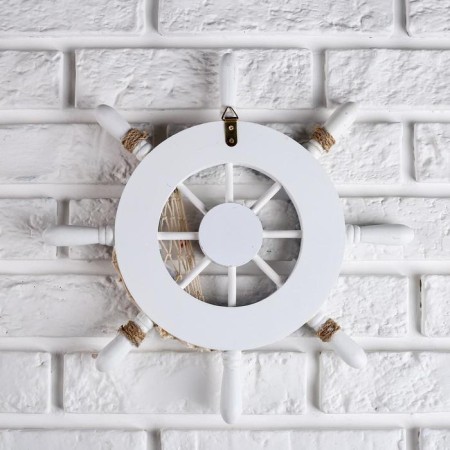 Interior decor "helm" on the wall, white-blue, 32 x 32 x 2 cm-3