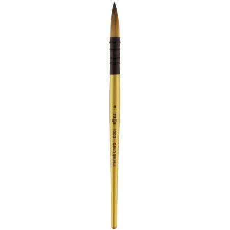 Synthetic brush, round, gamma "Gold Brush" No. 8, French mount, short handle-1