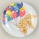 Disposable paper plate "Bunny with balls" 18 cm