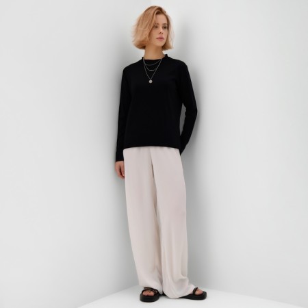 Jumper (Longsliv) Women's Minaku: Minaku: Basic Line Collection, Black Black Rr. 52-4