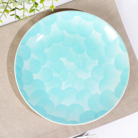 Board ceramic dessert shade "Michaela", D = 20 cm, Biryuzovoy color