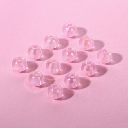 Beads are sewing, with holography, d = 8 mm, 50 g, pink color-1