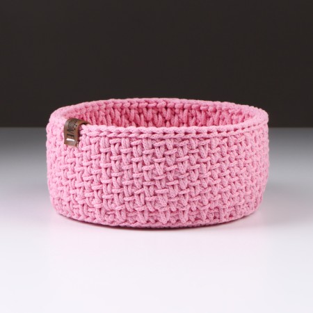 Baby basket, 16 x 7.5 cm, pink, cotton
