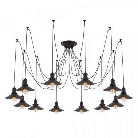 Suspended Citilux "Edison" CL451122, 12X75W, E27, Black Color-6
