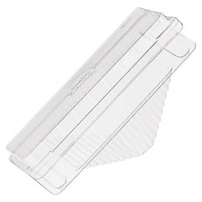 A container with an insoluble cover of RK-60TN, triangular, transparent, size 21.2 x 9 x 7.9 cm, volume of 1 liter