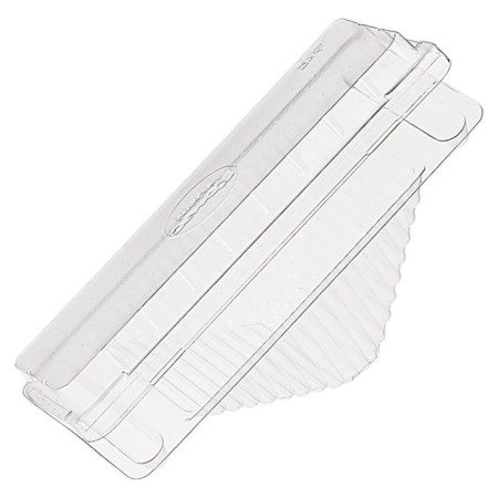 A container with an insoluble cover of RK-60TN, triangular, transparent, size 21.2 x 9 x 7.9 cm, volume of 1 liter