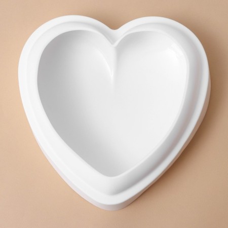 Form for baking and mousse desserts Konfinetta "Heart", silicone, 26 × 26 × 6 cm, white color-4