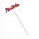 Topper "Love" red glitter 15x4.1 cm