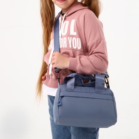 Sports bag with lightning, external pocket, gray color-6