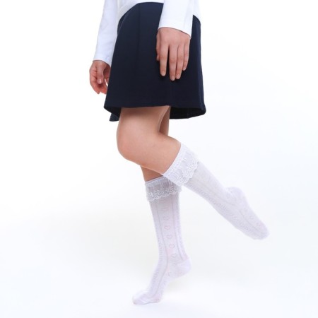 Golphs children's openwork with ruffles, white color, size 22-3