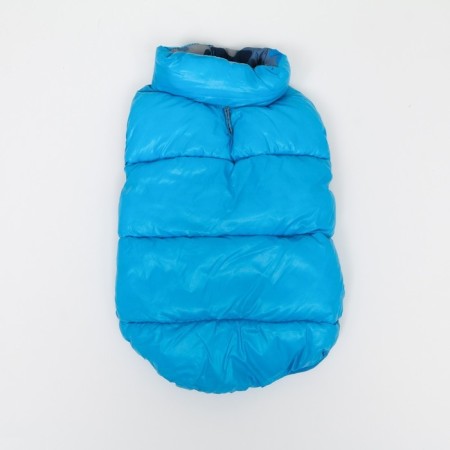Dog jacket two -sided with print, size 10 (DS 25 cm, OG 34 cm, Osh 24 cm), Blue-9