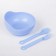 A set of children's dishes, 3 objects: a bowl 250 ml, a spoon, fork, from 5 months., Mix colors