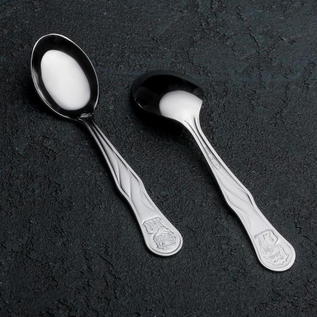 Spoon Children's children's “leovushka”, h = 12.5 cm, thickness 1.2 mm, silver color