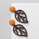 Earrings "Vakanda" style, leaf, brown color