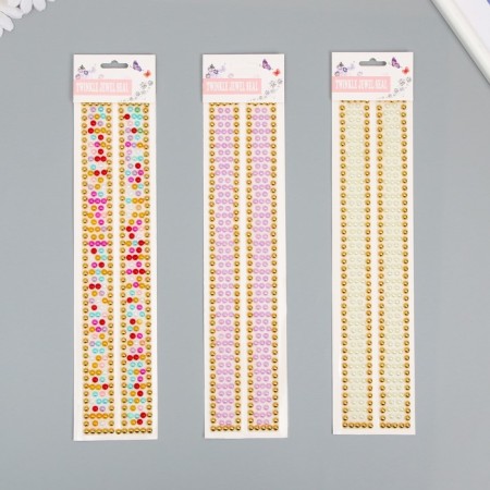 Sticker Plastic Rhinestones "Rhinestones with Microbiser" MIX 31.5x6.7 cm