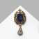 Brooch "Empress" night, blue-white color in black gold