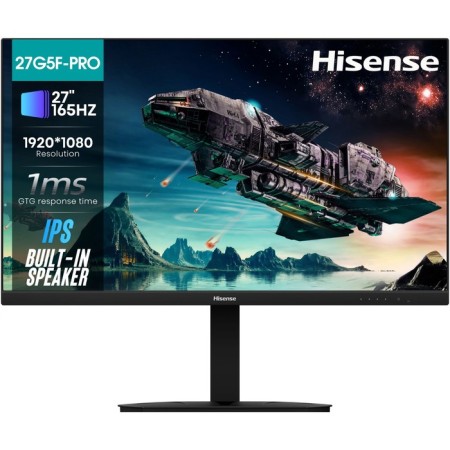 Monitor Hisense 27 "27g5f-Pro Black IPS LED 1MS 16: 9 HDMI M/M 250CD 178g/178g 1920x1080 1066913