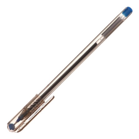 A set of ballpoint pens 12 pieces, 0.7 mm, a transparent needle, writing node, blue ink.-1