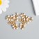 Decor for creativity metal, rhinestones "Lush branch with beads" White with gold 3.2x4 cm