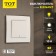 Tot Elegant switch, 10 a, 1 cl., With backlight, hidden, white