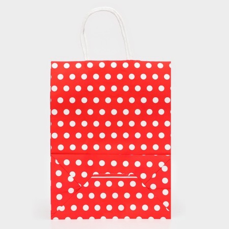 Craft package, red in white peas, 27 x 21 x 11 cm-2