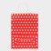 Craft package, red in white peas, 27 x 21 x 11 cm
