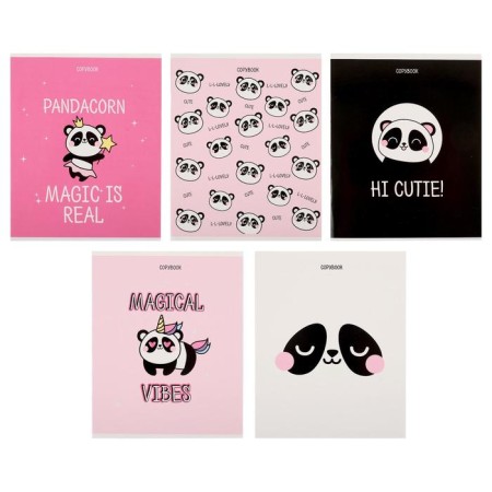 Notebook of 48 sheets in Calligrata P-Panda cage, covered Cardboard, UV-lak, Offset block, mix