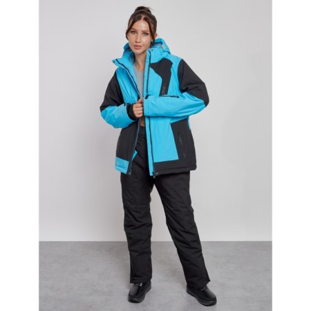 Ski costume female winter, size 52, blue color-10
