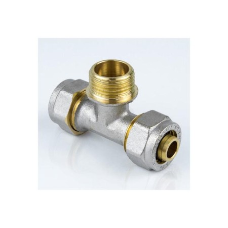 Aquasfera tee 7014-05, crimping, 32 mm x 1 "x 32 mm, external threads, brass-4