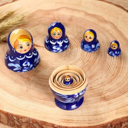 Doll "gzhel", blue dress, 5 puppet, 10 cm-3